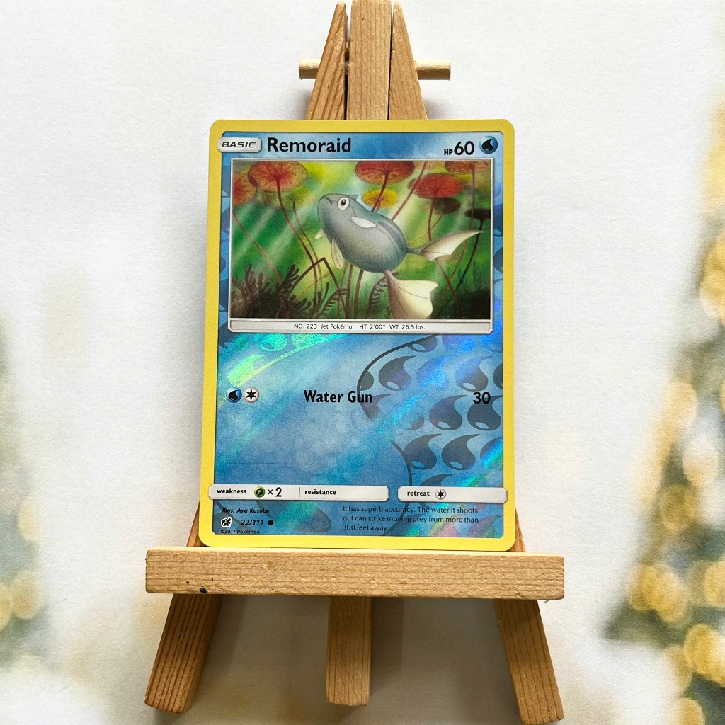 Thẻ hình Pokemon Remoraid 22/111 - Lá bài Sun & Moon: Crimson Invasion Common Reverse Holo tiếng Anh chính hãng