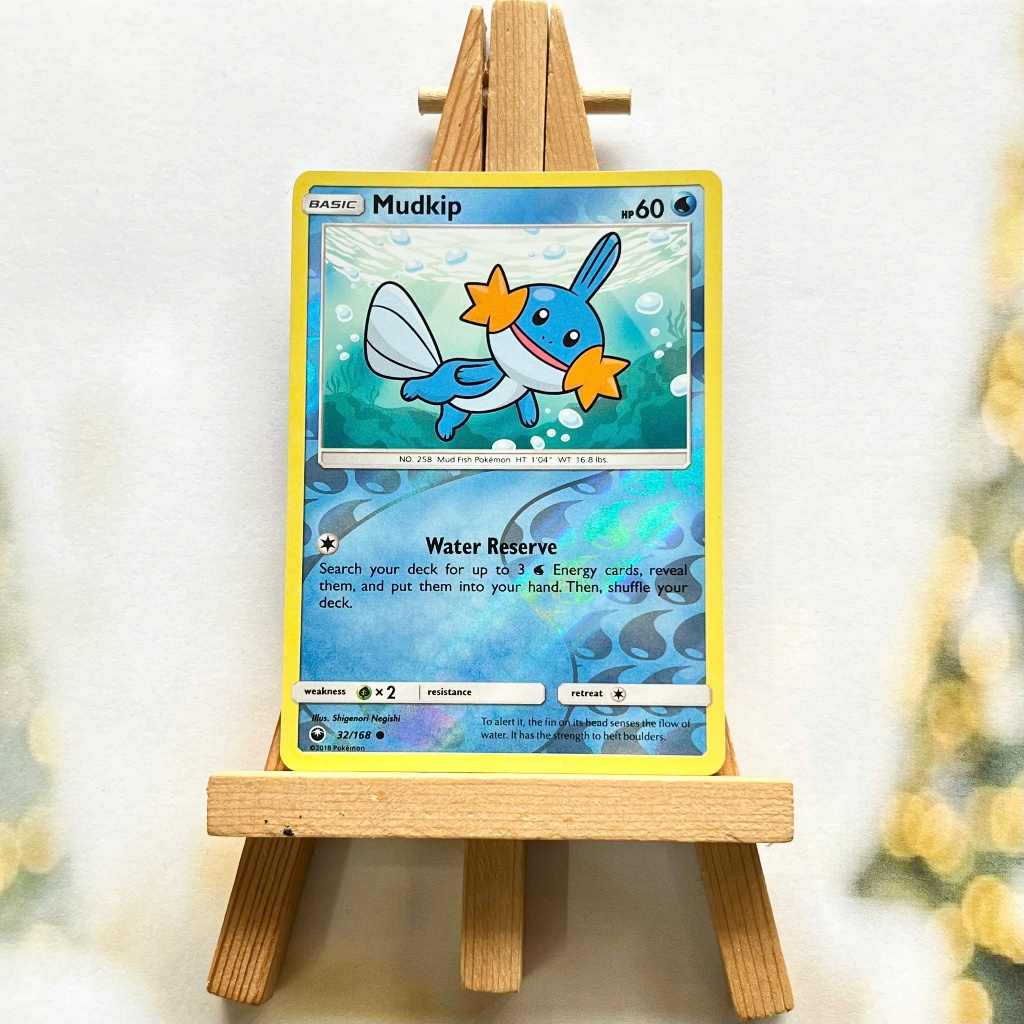 Thẻ hình Pokemon Mudkip 32/168 - Lá bài Sun & Moon: Celestial Storm Common Reverse Holo tiếng Anh chính hãng