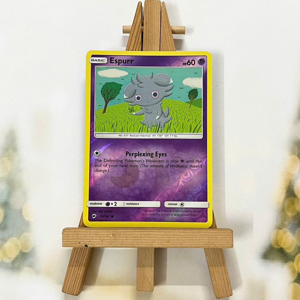 Thẻ hình Pokemon Espurr 59/147 - Lá bài Sun & Moon: Burning Shadows Common Reverse Holo tiếng Anh chính hãng
