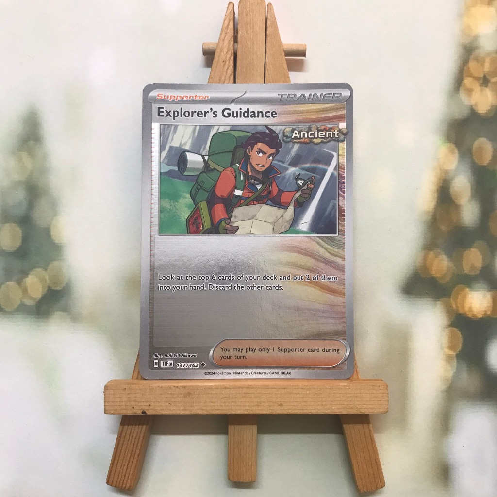 Thẻ hình Pokemon Explorer's Guidance 147/162 - Lá bài SVE Temporal Forces Uncommon Reverse Holo tiếng Anh chính hãng