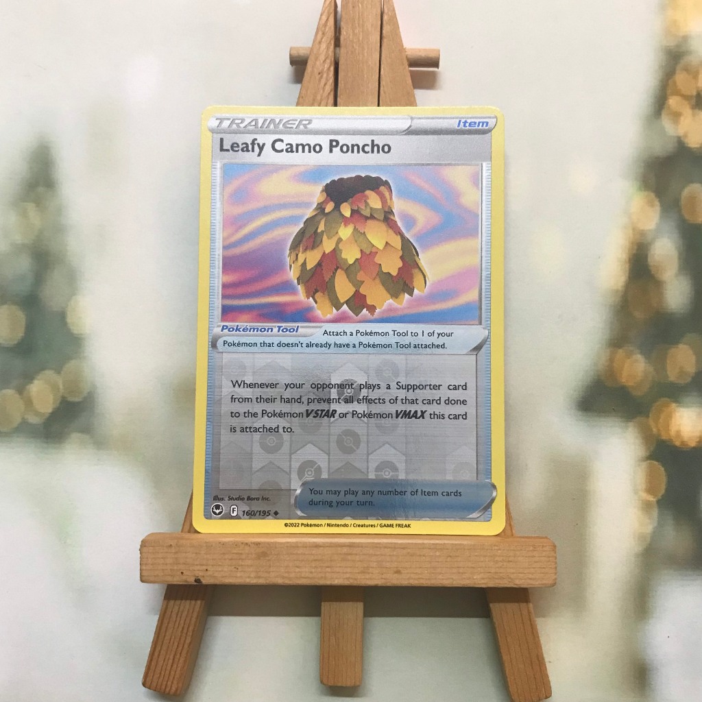 Thẻ Pokemon Leafy Camo Poncho 160/195 - Lá bài Silver Tempest Uncommon Reverse Holo tiếng Anh chính hãng