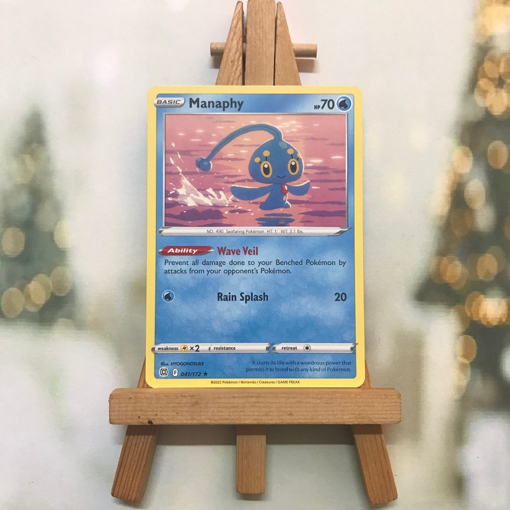 Thẻ hình Pokemon Manaphy 041/172 - Lá bài Sword & Shield: Brilliant Stars Rare Reverse Holo tiếng Anh chính hãng