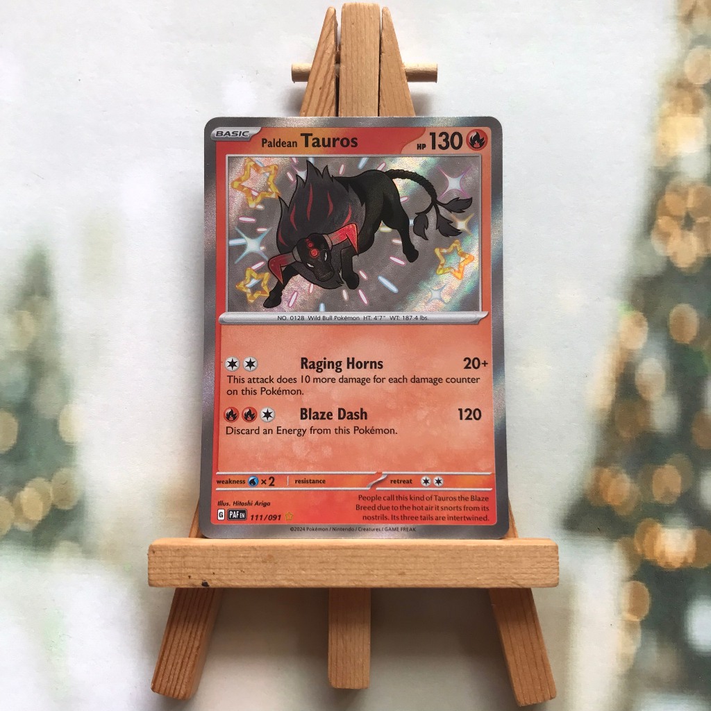 Thẻ hình Pokemon Paldean Tauros 111/091 - Lá bài Scarlet & Violet: Paldean Fates Shiny Rare tiếng Anh chính hãng