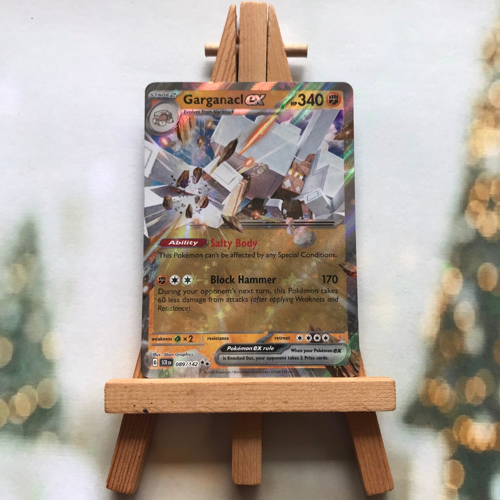 Thẻ hình Pokemon Garganacl ex 089/142 - Lá bài lẻ Stellar Crown Ultra Rare tiếng Anh chính hãng