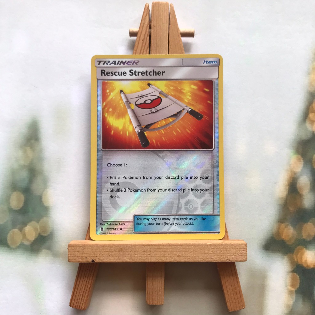 Thẻ hình Pokemon Rescue Stretcher 130/145 - Lá bài lẻ Guardians Rising Uncommon Reverse Holo tiếng Anh chính hãng