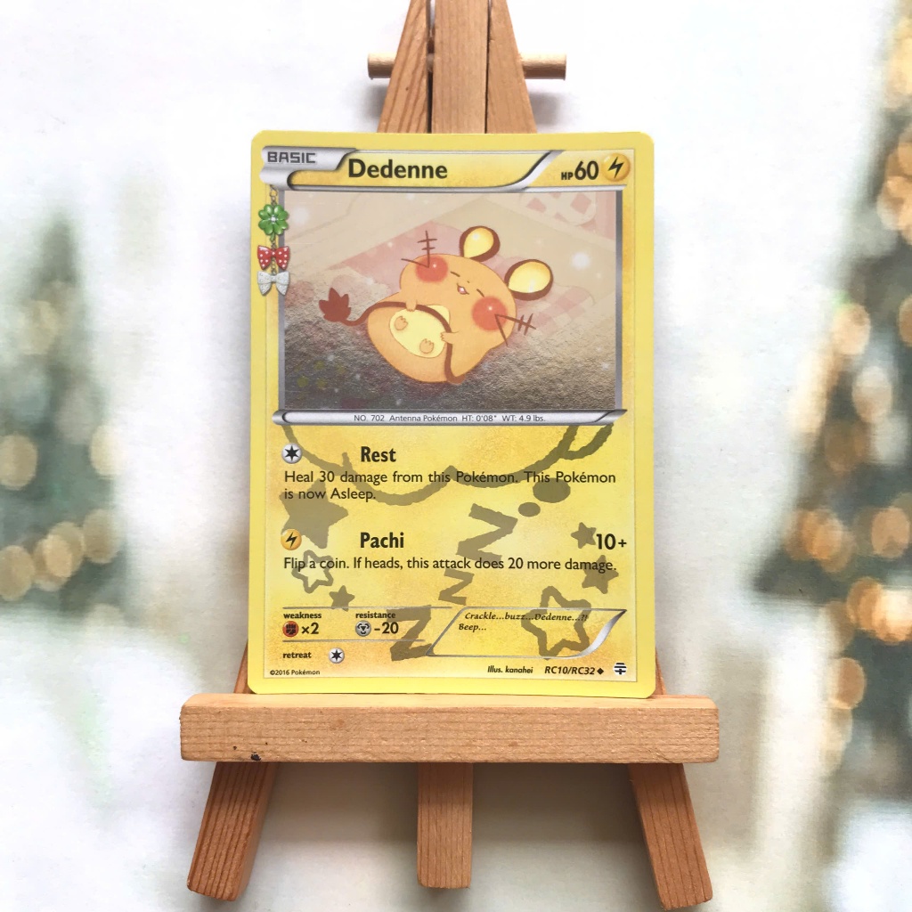 Thẻ hình Pokemon Dedenne RC10/RC32 - Lá bài Generations Radiant Collection Uncommon Reverse Holo tiếng Anh chính hãng