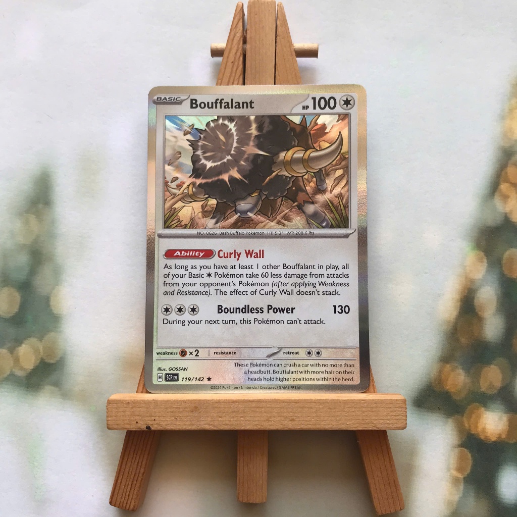 Thẻ hình Pokemon Bouffalant 119/142 - Lá bài lẻ Stellar Crown Reverse Holo Rare tiếng Anh chính hãng