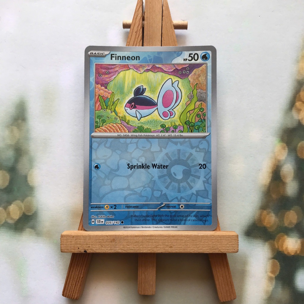 Thẻ hình Pokemon Finneon 035/142 - Lá bài lẻ Stellar Crown Common Reverse Holo tiếng Anh chính hãng