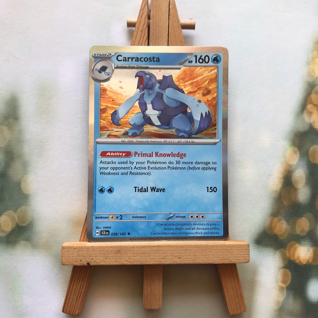 Thẻ hình Pokemon Carracosta 038/142 - Lá bài lẻ Stellar Crown Reverse Holo Rare tiếng Anh chính hãng