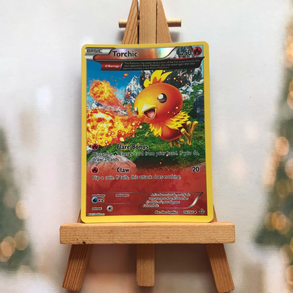 Thẻ hình Pokemon Torchic 26/160 - Lá bài lẻ XY: Primal Clash Uncommon Reverse Holo tiếng Anh chính hãng
