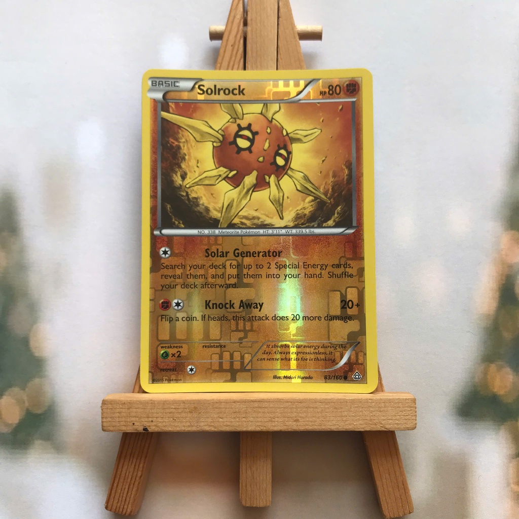 Thẻ hình Pokemon Solrock 83/160 - Lá bài lẻ Primal Clash Common Reverse Holo tiếng Anh chính hãng