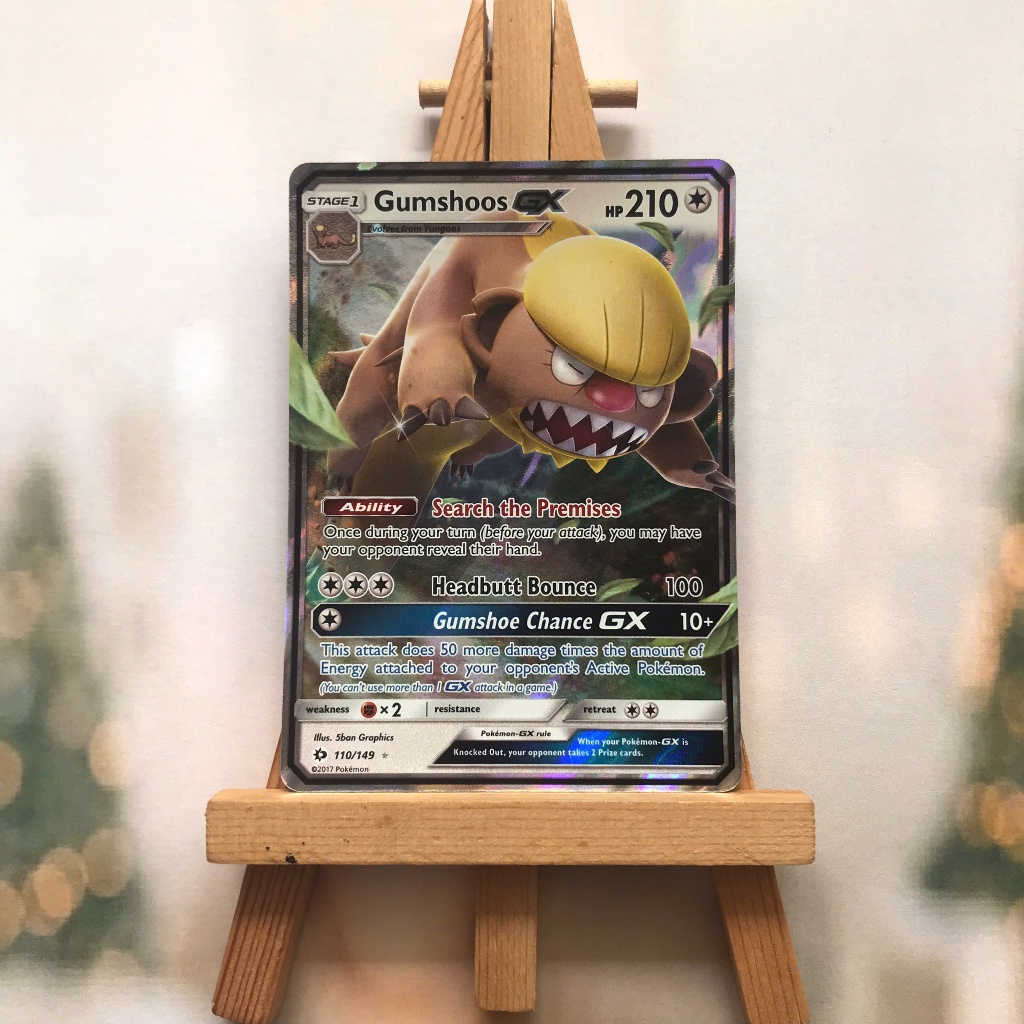 Thẻ hình Pokemon Gumshoos GX 110/149 - Lá bài lẻ Sun & Moon (Base Set) Ultra Rare tiếng Anh chính hãng