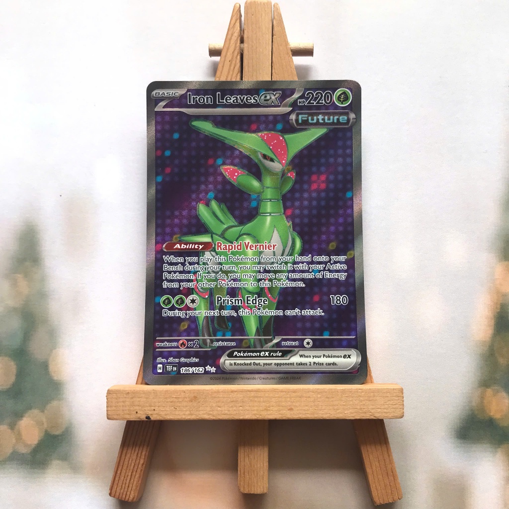 Thẻ hình Pokemon Iron Leaves ex 186/162 - Lá bài lẻ Temporal Forces Full Art Secret Rare tiếng Anh chính hãng
