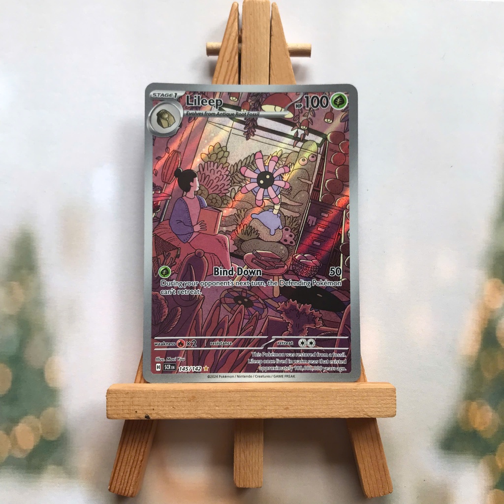 Thẻ hình Pokemon Lileep 145/142 - Lá bài lẻ Stellar Crown Illustration Rare tiếng Anh chính hãng