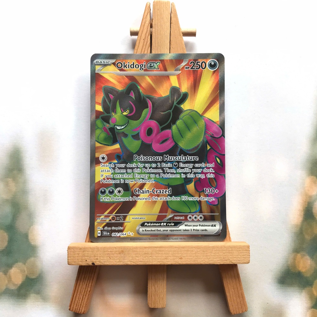 Thẻ hình Pokemon Okidogi ex 082/064 - Lá bài lẻ Shrouded Fable Full Art Secret Rare tiếng Anh chính hãng