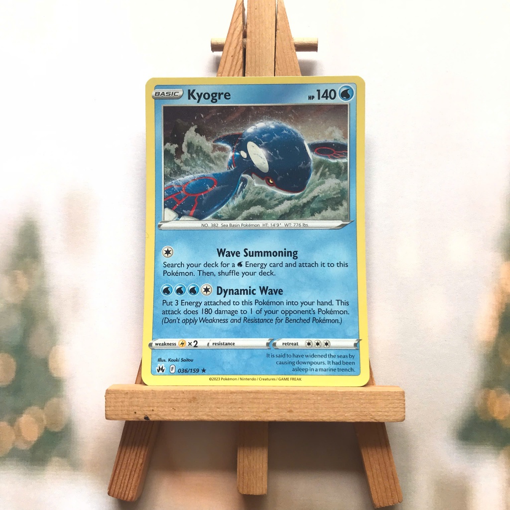 Thẻ hình Pokemon Kyogre 036/159 - Lá bài Sword & Shiled Crown Zenith Alternate Holo Promo tiếng Anh chính hãng