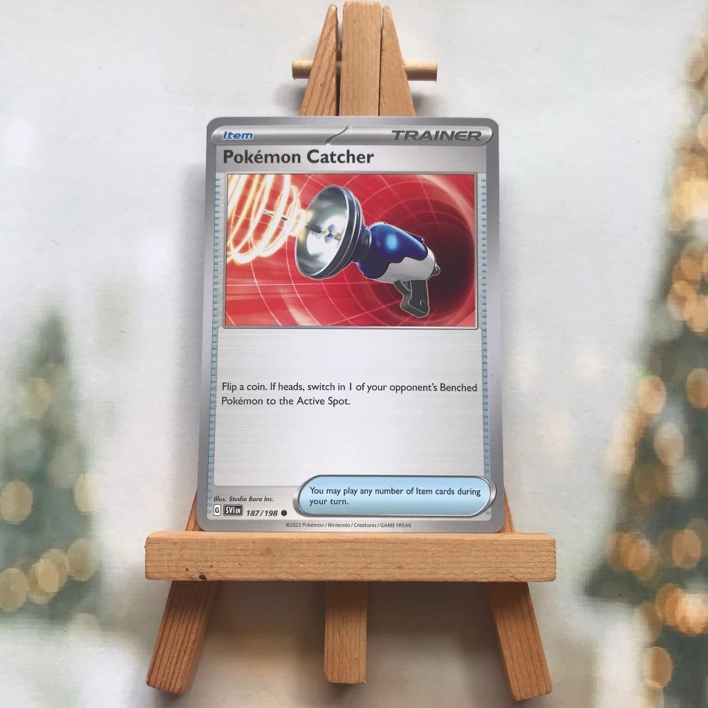 Thẻ hình Pokemon Pokemon Catcher 187/198 - Lá bài lẻ Scarlet & Violet Base Set Common tiếng Anh chính hãng