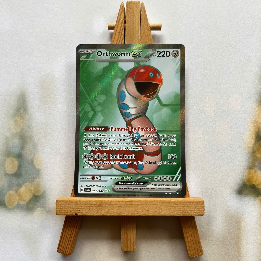 Thẻ hình Pokemon Orthworm ex 162/142 - Lá bài Stellar Crown Full Art Secret Rare tiếng Anh chính hãng