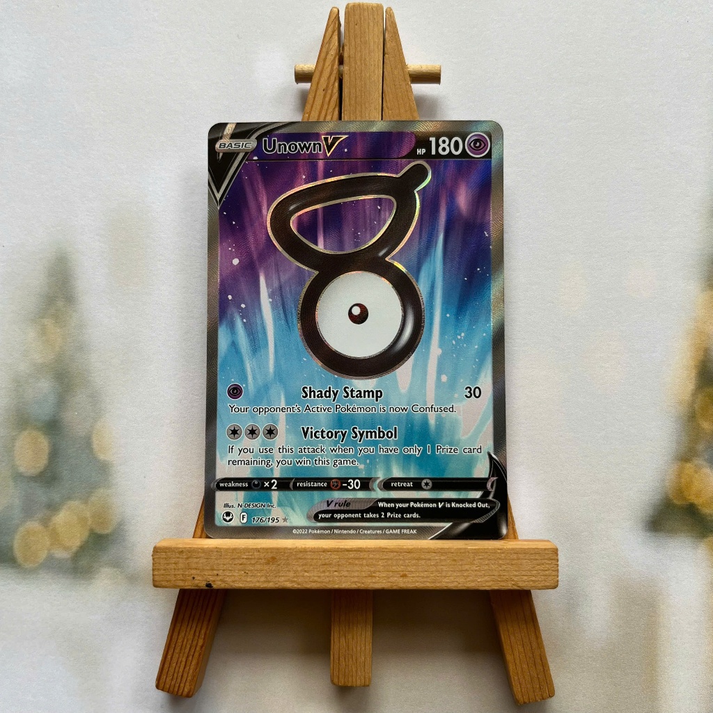 Thẻ hình Pokemon Unown V 176/195 - Lá bài lẻ Silver Tempest Full Art Ultra Rare tiếng Anh chính hãng