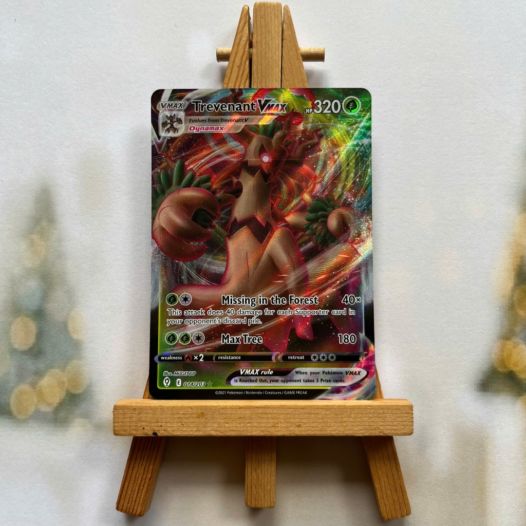 Thẻ hình Pokemon Trevenant VMAX 014/203 - Lá bài lẻ Evolving Skies Ultra Rare tiếng Anh chính hãng