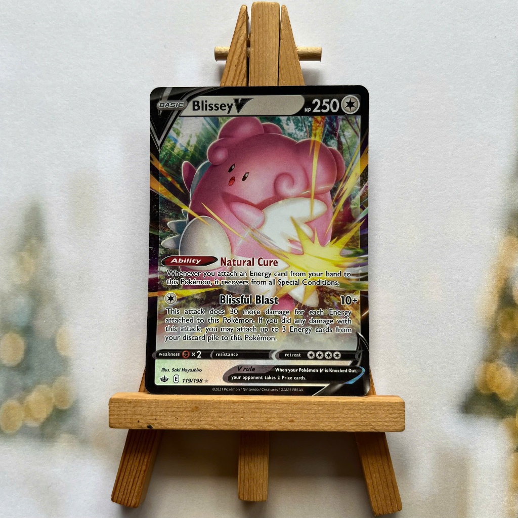 Thẻ hình Pokemon Blissey V 119/198 - Lá bài lẻ Chilling Reign Ultra Rare tiếng Anh chính hãng