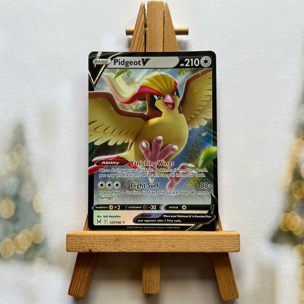 Thẻ hình Pokemon Pidgeot V 137/196 - Lá bài lẻ Lost Origin Ultra Rare tiếng Anh chính hãng