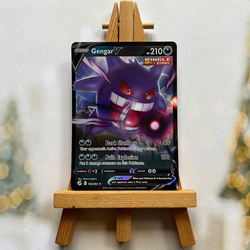 Thẻ hình Pokemon Gengar V 156/264 - Lá bài lẻ Fusion Strike Ultra Rare tiếng Anh chính hãng