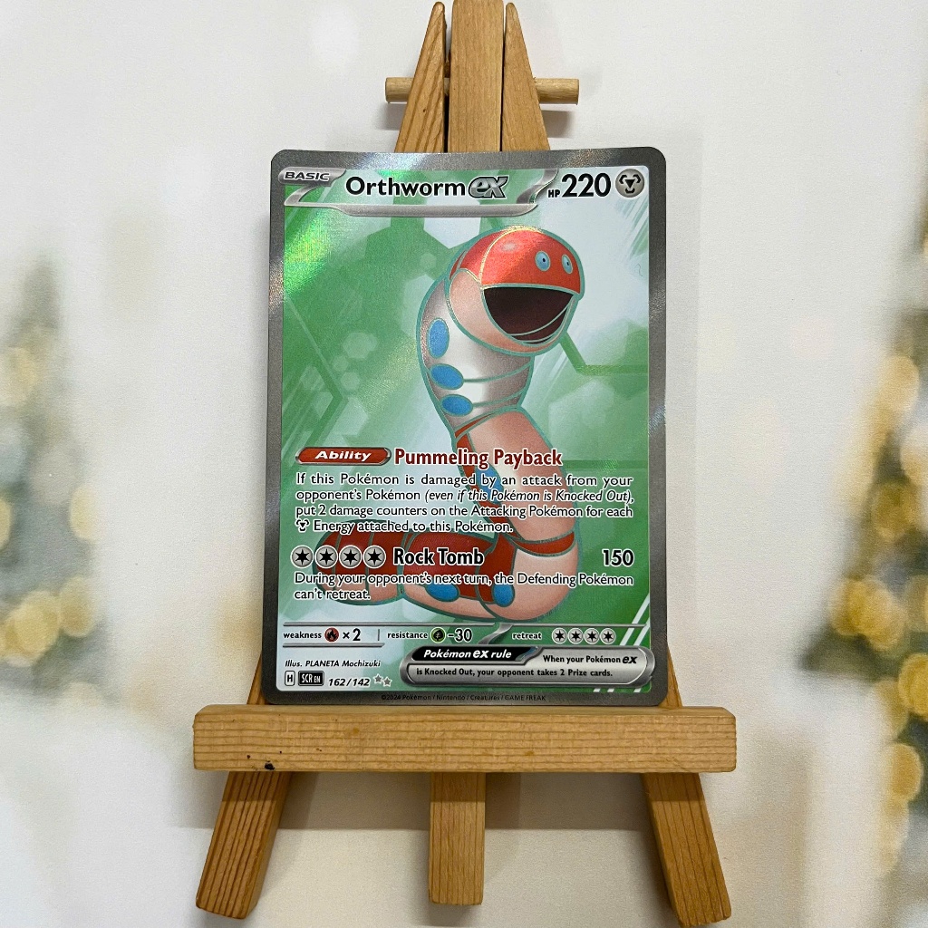 Thẻ hình Pokemon Orthworm ex 162/142 - Lá bài Stellar Crown Full Art Secret Rare tiếng Anh chính hãng