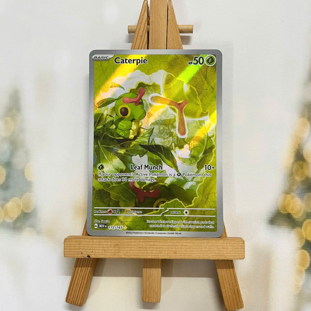 Thẻ hình Pokemon Caterpie 172/165 - Lá bài lẻ Scarlet & Violet 151 Illustration Rare tiếng Anh chính hãng