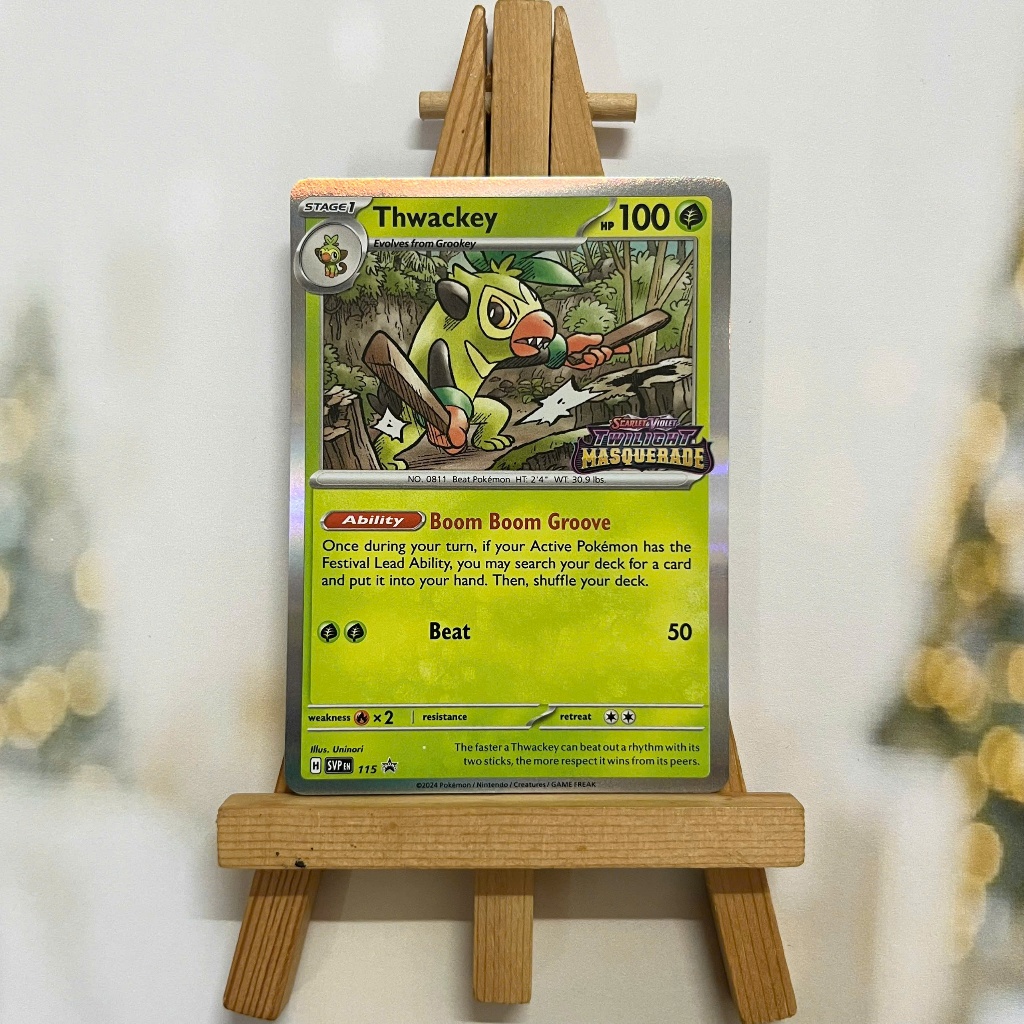Thẻ hình Pokemon Thwackey SVP115 - Lá bài lẻ Scarlet & Violet Prerelease Promo tiếng Anh chính hãng