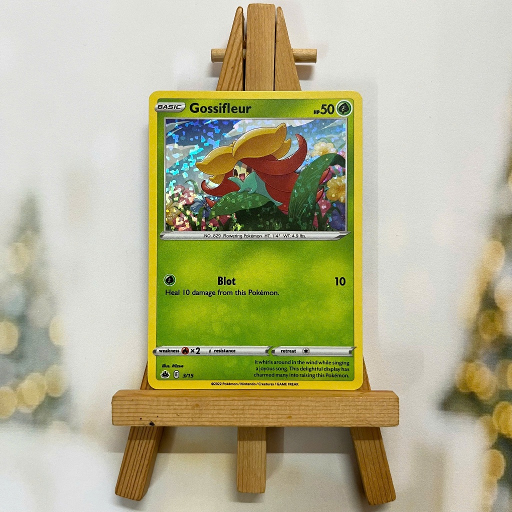 Thẻ hình Pokemon Gossifleur 3/15 - Lá bài lẻ 2022 McDonald's Holo Promo tiếng Anh chính hãng