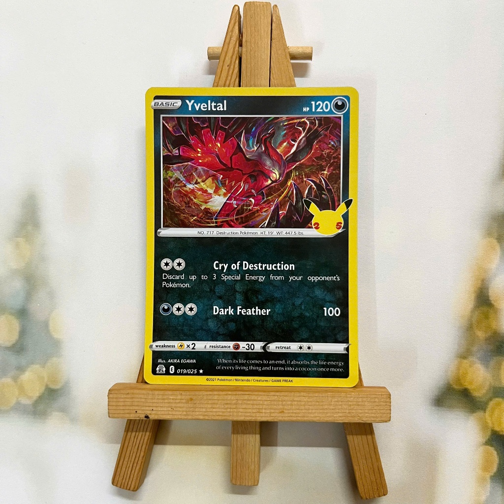 Thẻ hình Pokemon Yveltal 19/25 - Lá bài lẻ 25th Celebrations Holo Rare tiếng Anh chính hãng