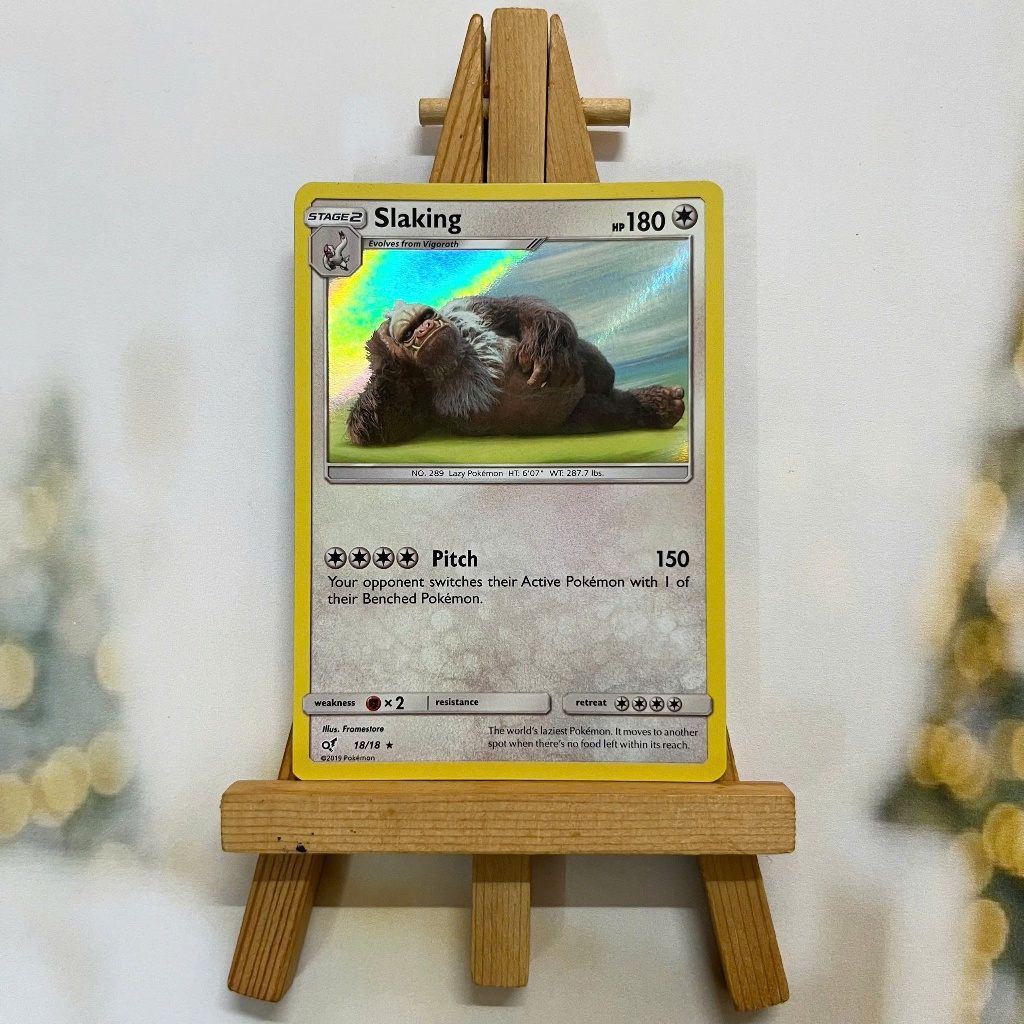 Thẻ hình Pokemon Slaking 18/18 - Lá bài lẻ Sun Moon Detective Pikachu Holo Rare tiếng Anh chính hãng