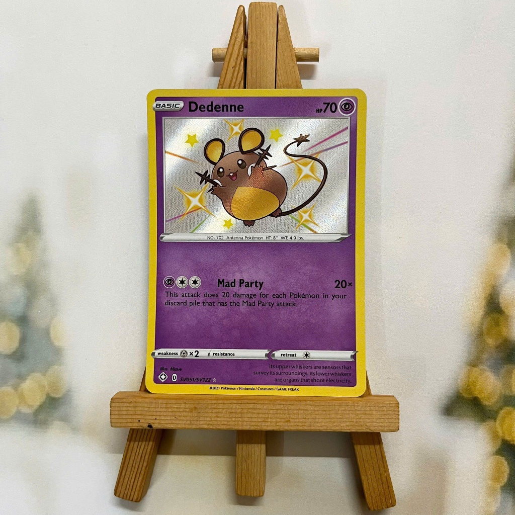 Thẻ hình Pokemon Dedenne SV51/SV122 - Lá bài lẻ Sword&Shield Shining Fates Shiny Rare tiếng Anh chính hãng