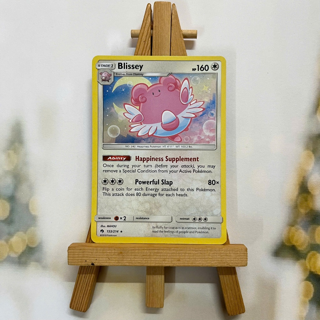 Thẻ hình Pokemon Blissey 153/214 - Lá bài lẻ Lost Thunder Cosmos Holo Promo tiếng Anh chính hãng