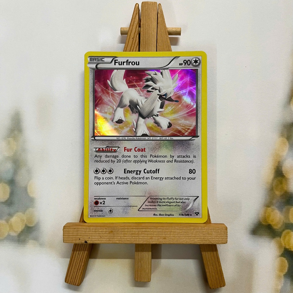 Thẻ hình Pokemon Furfrou 114/146 - Lá bài lẻ XY (Base Set) Holo Rare tiếng Anh chính hãng