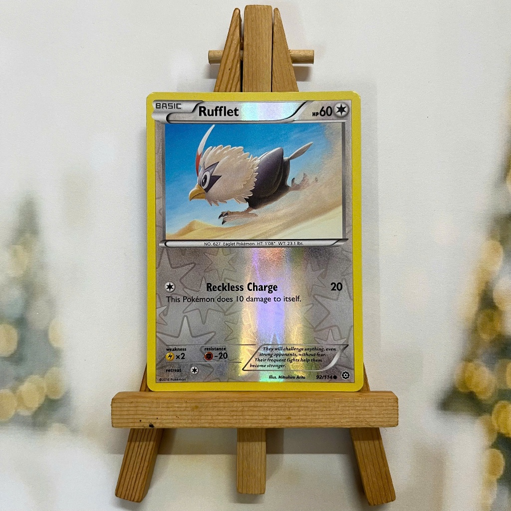 Thẻ hình Pokemon Rufflet 92/114 - Lá bài lẻ XY Steam Siege Common Reverse Holo tiếng Anh chính hãng
