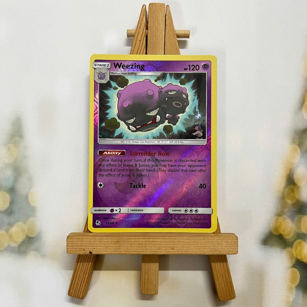 Thẻ hình Pokemon Weezing 29/68 - Lá bài lẻ Hidden Fates Rare Reverse Holo tiếng Anh chính hãng