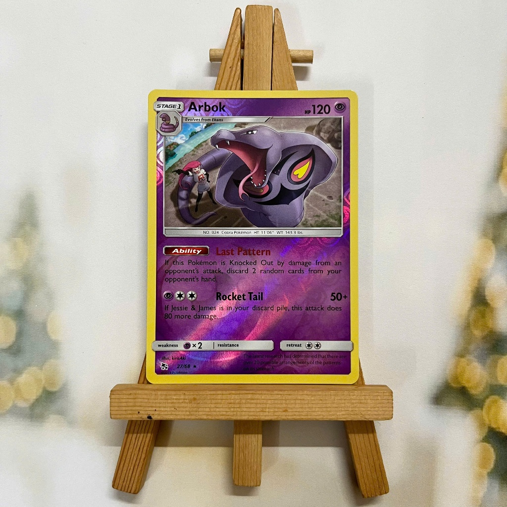 Thẻ hình Pokemon Arbok 27/68 - Lá bài lẻ Hidden Fates Rare Reverse Holo tiếng Anh chính hãng