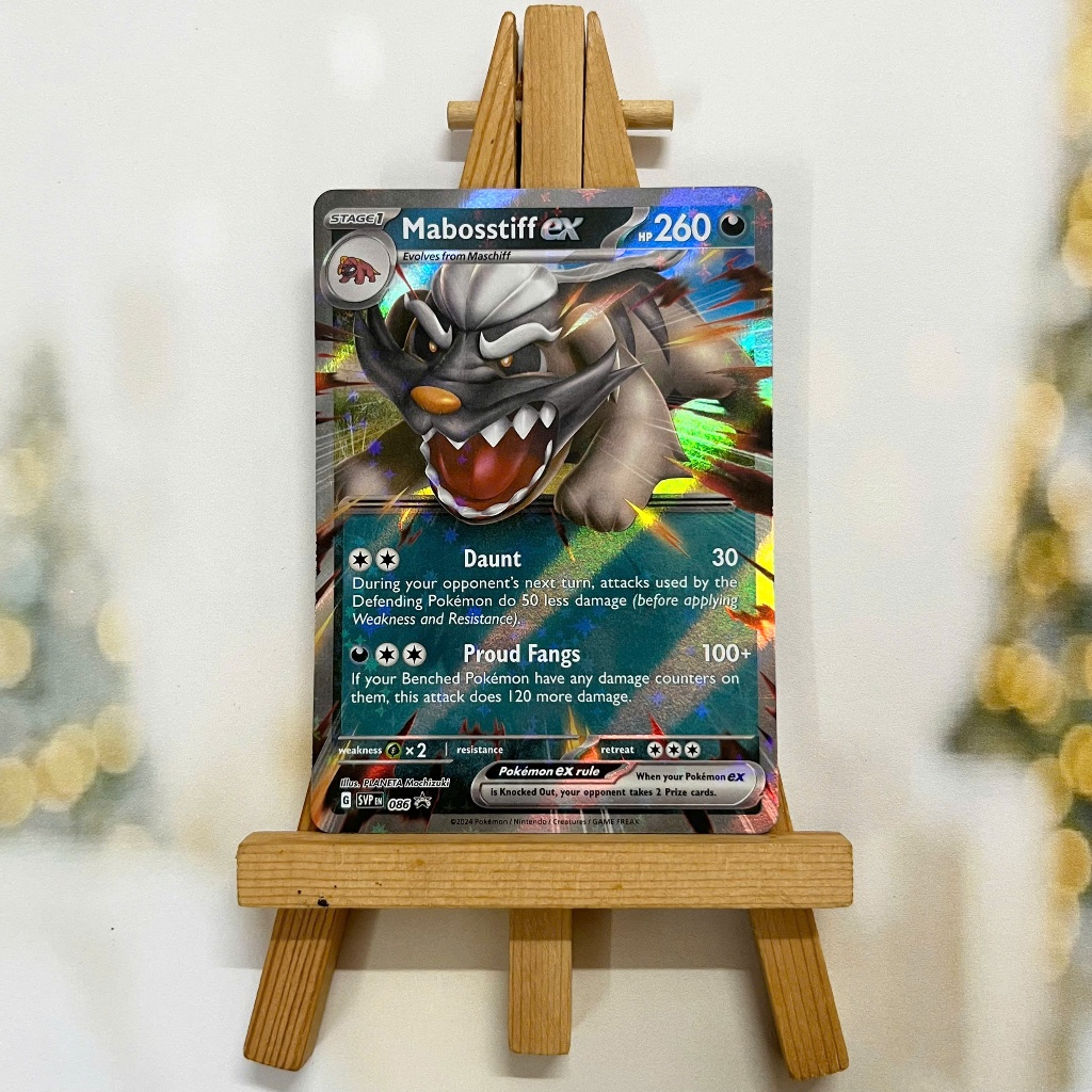Thẻ hình Pokemon Mabosstiff ex SVP086 - Lá bài lẻ Scarlet & Violet Holo Promo tiếng Anh chính hãng