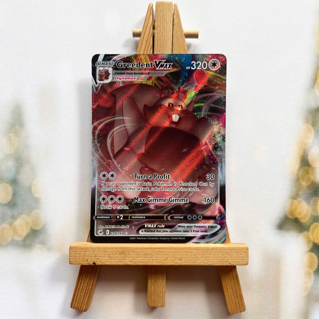 Thẻ hình Pokemon Greedent VMAX 218/264 - Lá bài lẻ Fusion Strike Ultra Rare tiếng Anh chính hãng