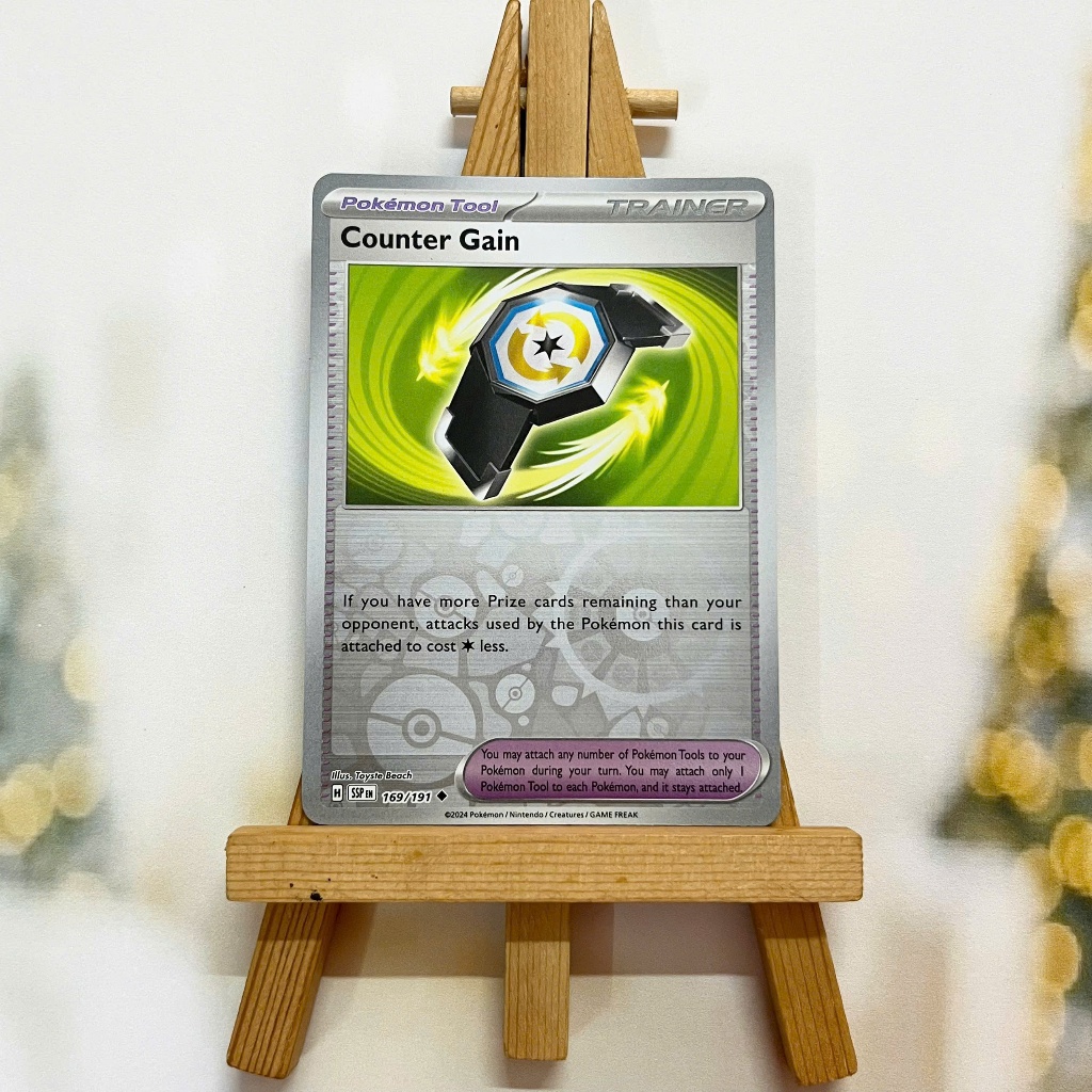 Thẻ hình Pokemon Counter Gain 169/191 - Lá bài lẻ Surging Sparks Uncommon Reverse Holo tiếng Anh chính hãng