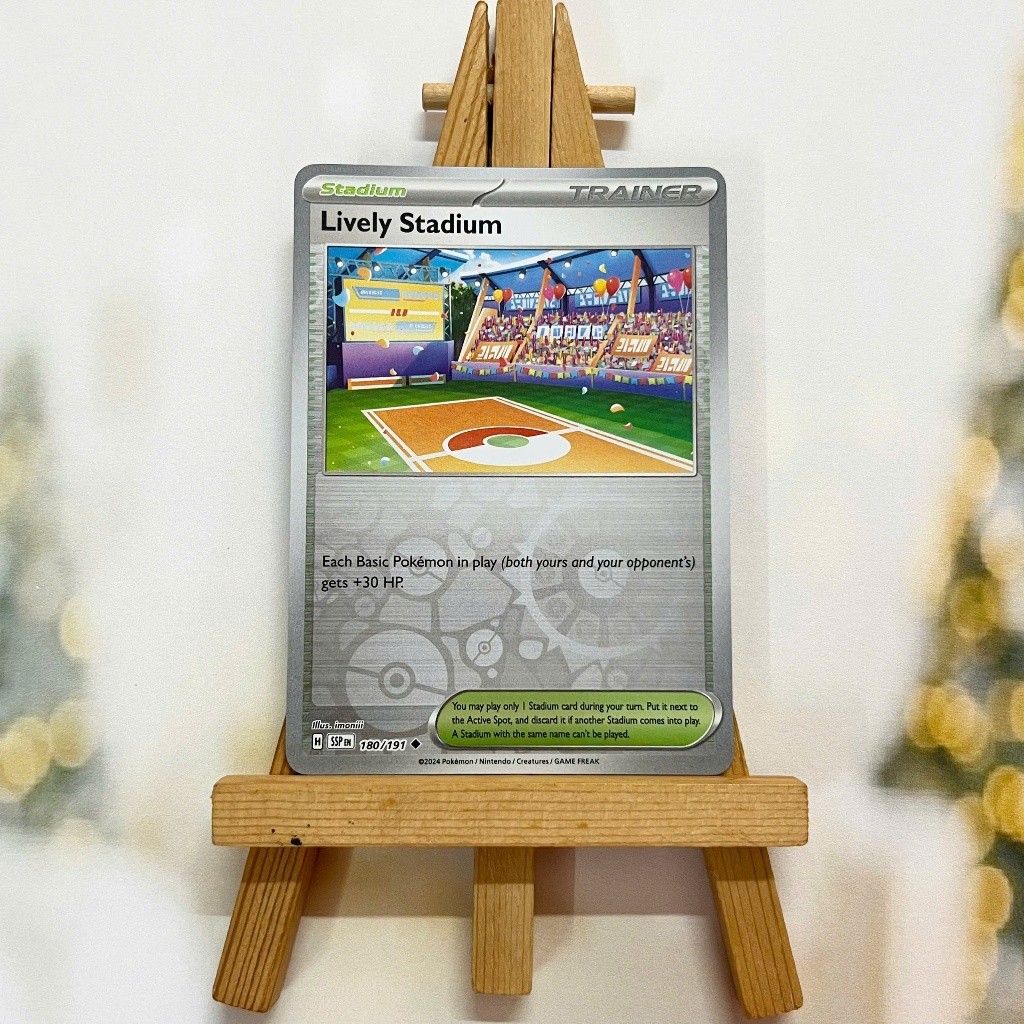 Thẻ hình Pokemon Lively Stadium 180/191 - Lá bài lẻ Surging Sparks Uncommon Reverse Holo tiếng Anh chính hãng