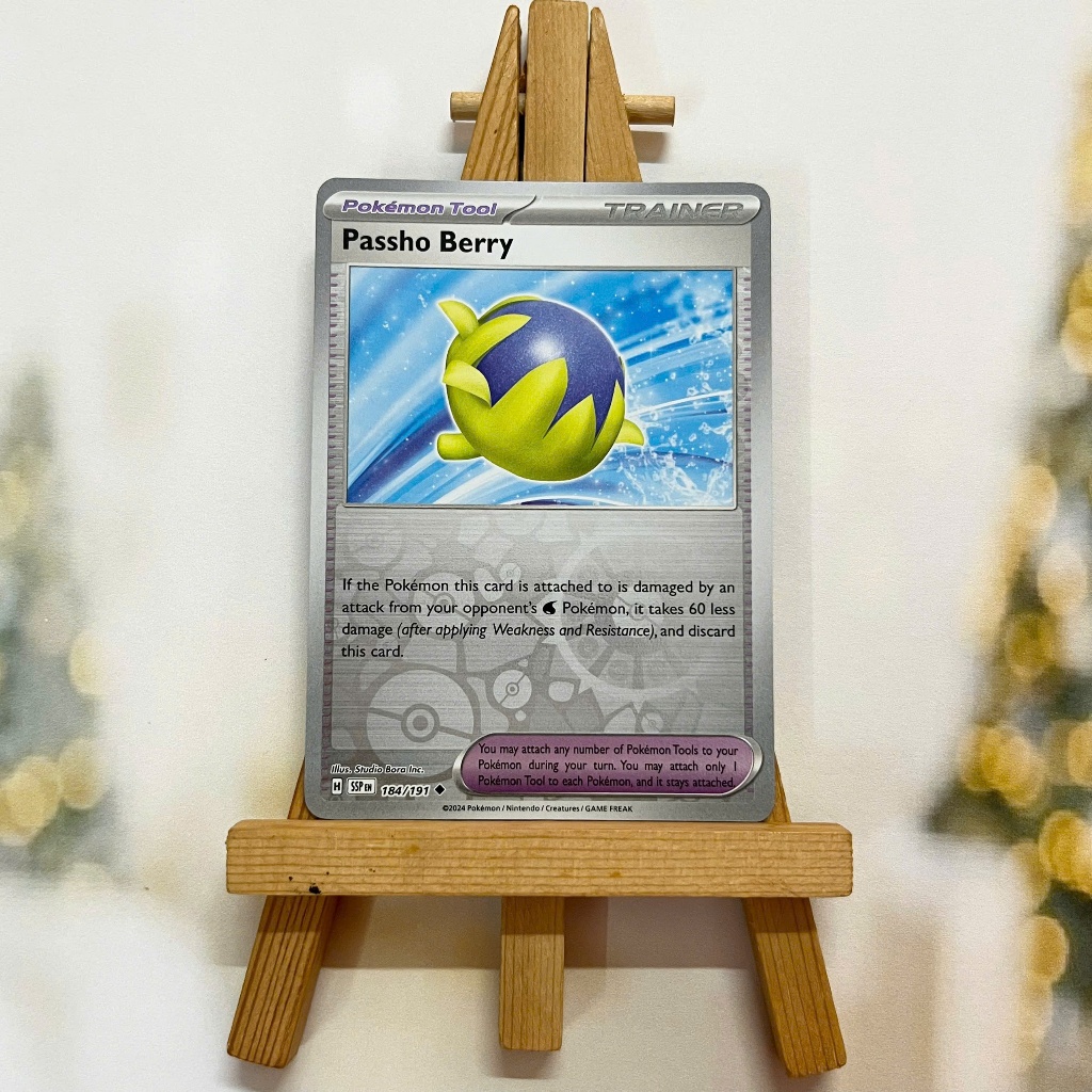 Thẻ hình Pokemon Passho Berry 184/191 - Lá bài lẻ Surging Sparks Uncommon Reverse Holo tiếng Anh chính hãng