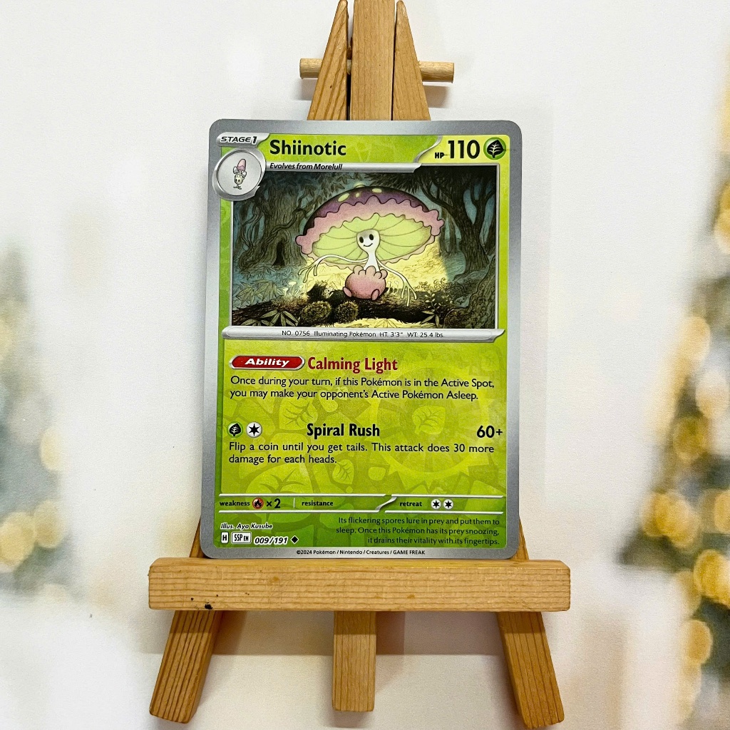 Thẻ hình Pokemon Shiinotic 009/191 - Lá bài lẻ Surging Sparks Uncommon Reverse Holo tiếng Anh chính hãng
