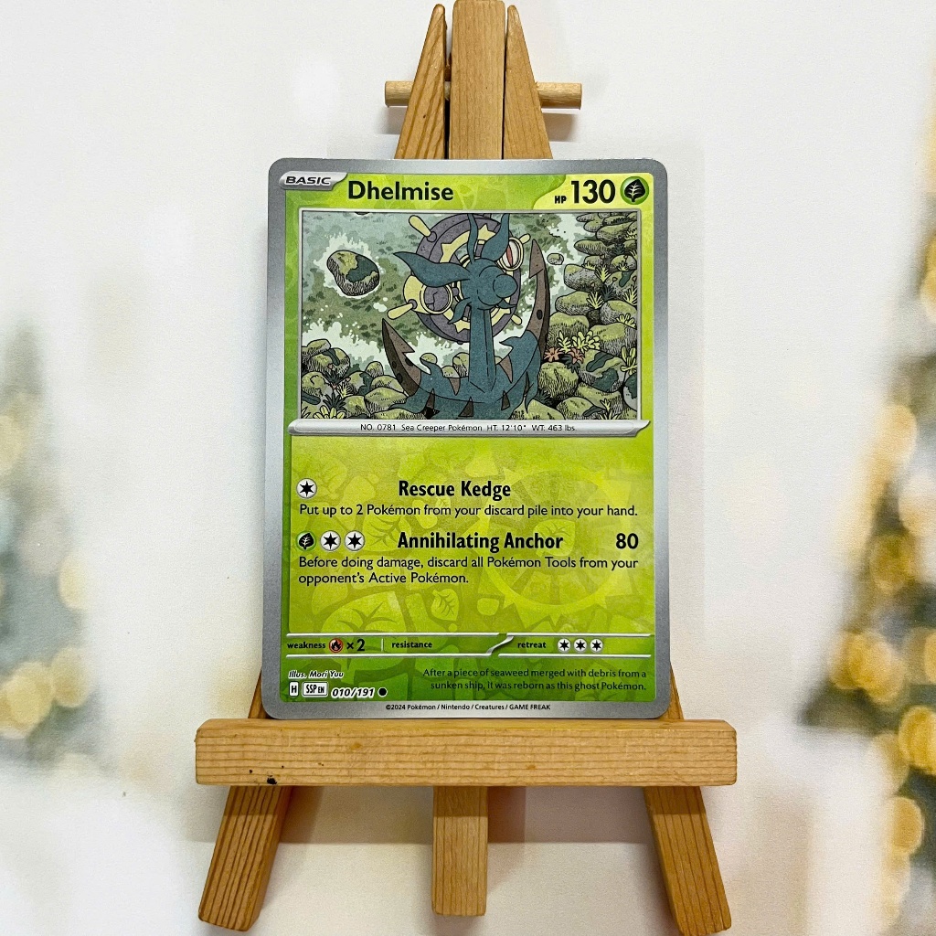 Thẻ hình Pokemon Dhelmise 010/191 - Lá bài lẻ Surging Sparks Common Reverse Holo tiếng Anh chính hãng