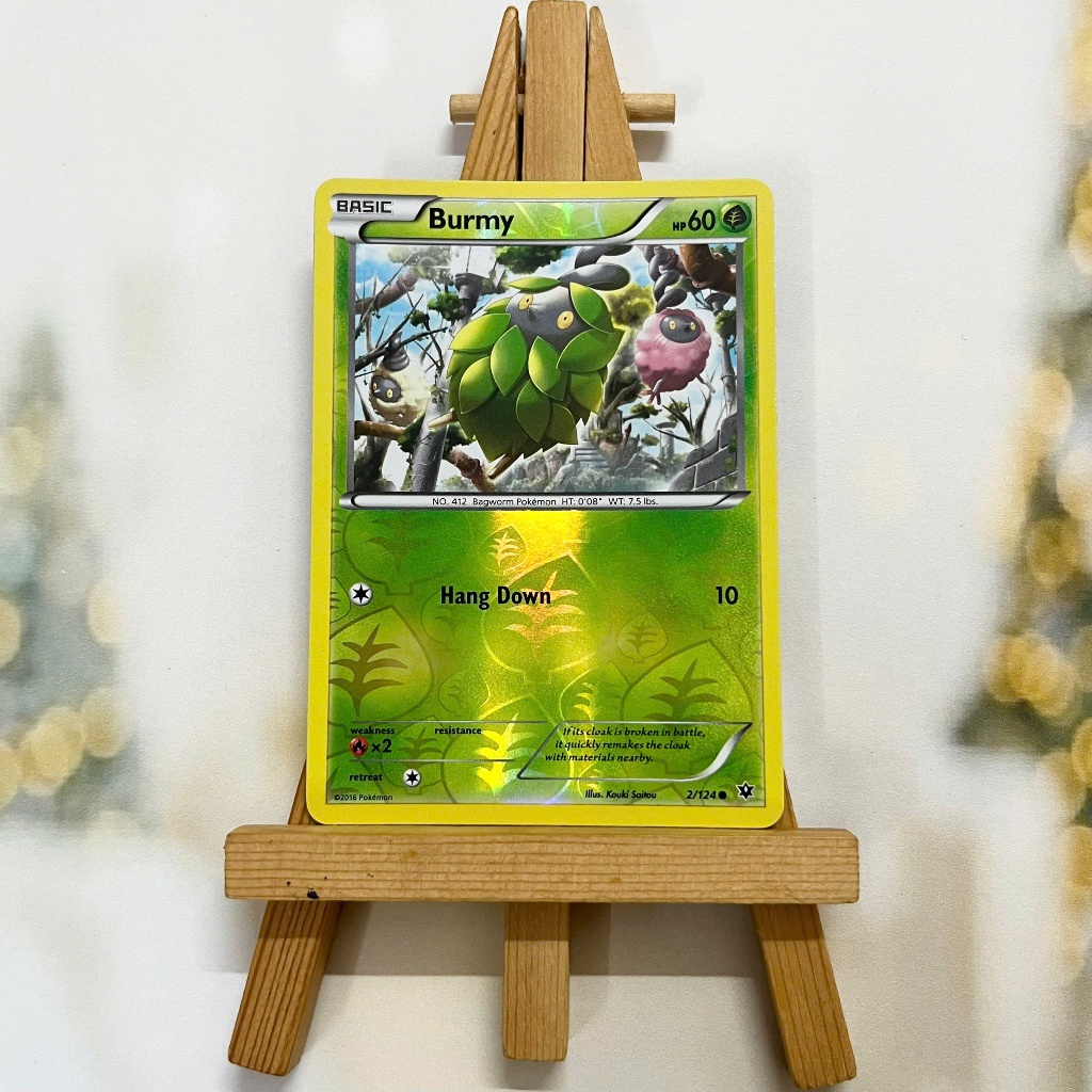 Thẻ hình Pokemon Burmy 2/124 - Lá bài lẻ XY Fates Collide Common Reverse Holo tiếng Anh chính hãng