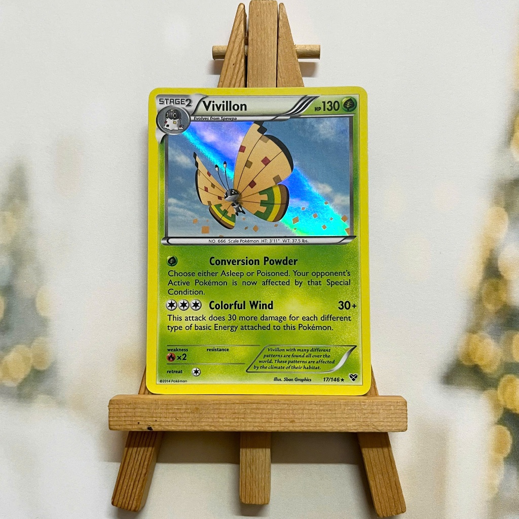 Thẻ hình Pokemon Vivillon High Plains Orange - Lá bài lẻ XY Base Set Holo Rare tiếng Anh chính hãng