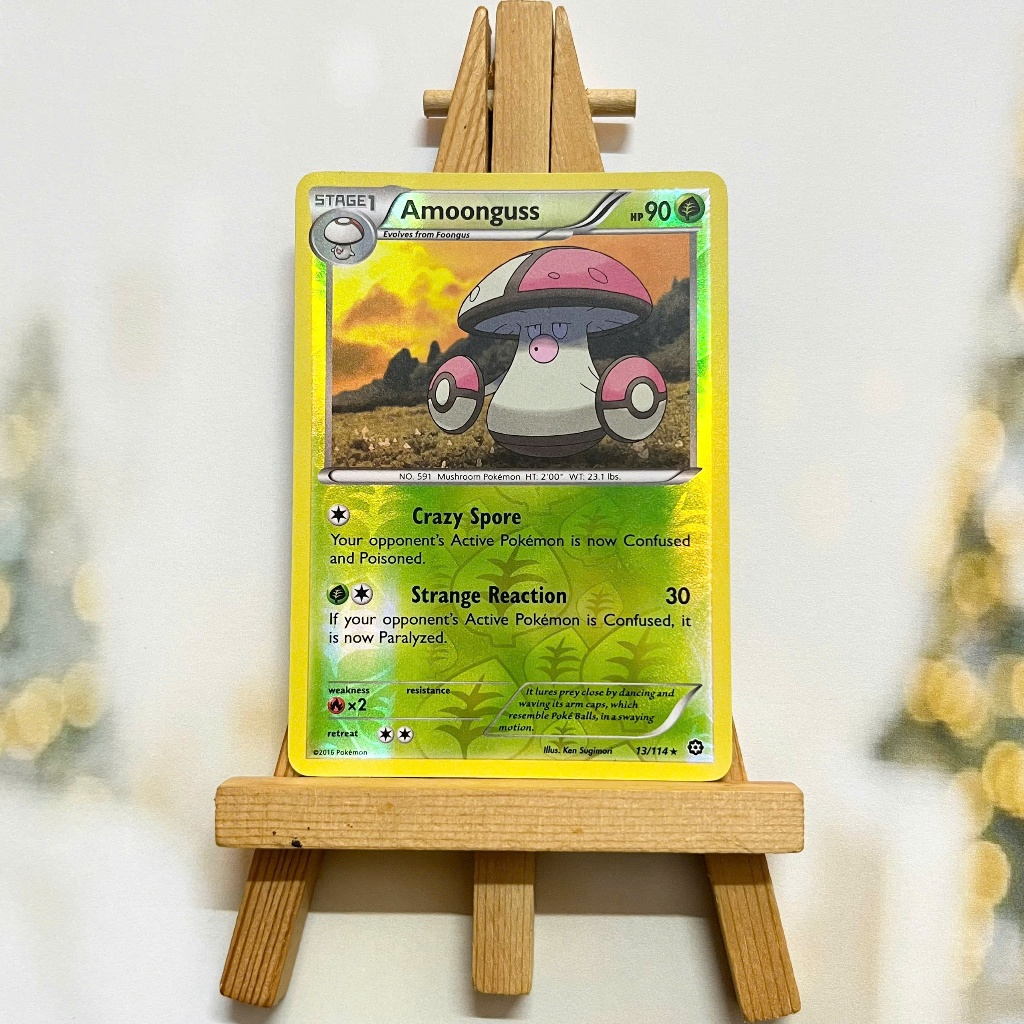 Thẻ hình Pokemon Amoonguss 13/114 - Lá bài lẻ XY Steam Siege Rare Reverse Holo tiếng Anh chính hãng