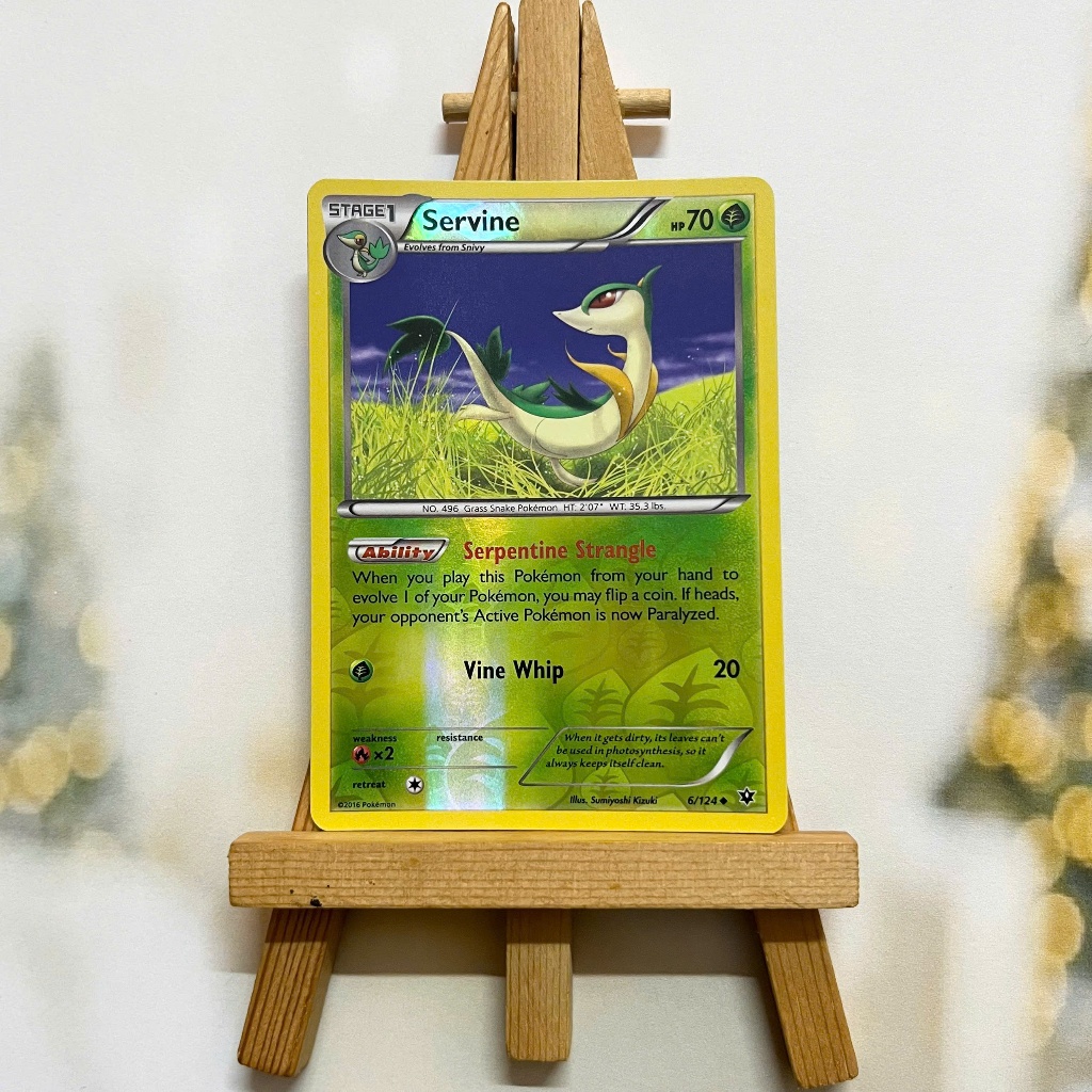 Thẻ hình Pokemon Servine 6/124 - Lá bài lẻ XY Fates Collide Uncommon Reverse Holo tiếng Anh chính hãng